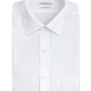 Men’s Van Heusen white button up dress shirt